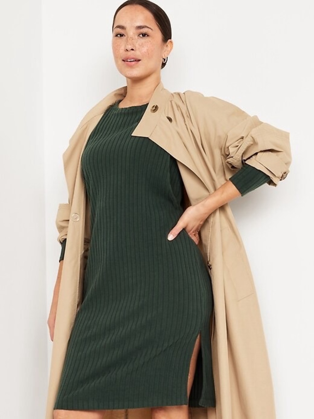 Old Navy Long Sleeve Nursing Breastfeeding dress maternity green midi sweater